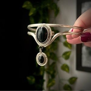 Silver and Onyx armband/arm cuff
